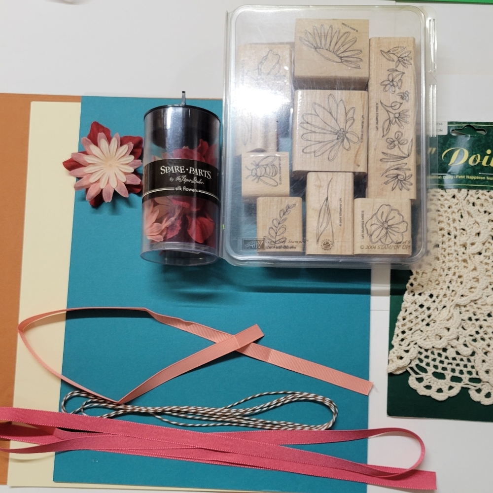 Stampin' Up! Two Step Stampin In Full Bloom Wooden Block Stamp set